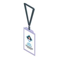 icono de tarjeta de identificación personal, estilo isométrico vector