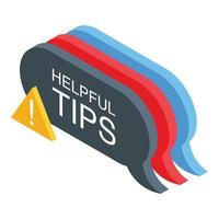 Helpful tips icon, isometric style vector