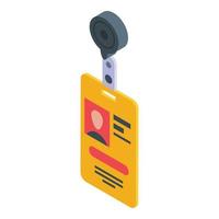 Identification card icon, isometric style vector