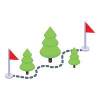 Itinerary route icon, isometric style vector