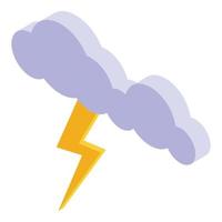 Thundercloud icon, isometric style vector