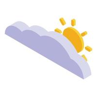 Cloudy weather icon, isometric style vector