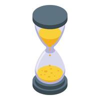 Sand clock icon, isometric style vector