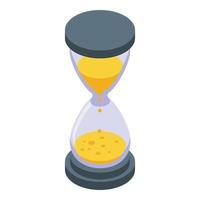 Sand clock icon, isometric style vector