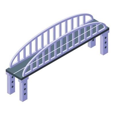 City bridge icon, isometric style