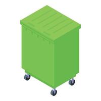 Trash container icon, isometric style vector