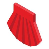 School uniform red skirt icon, isometric style vector