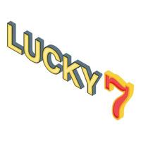 Lucky seven number icon, isometric style vector