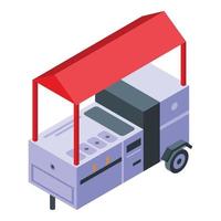 Cart for ice cream icon, isometric style vector