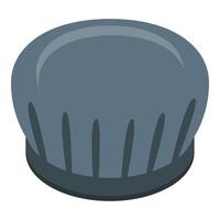 icono de sombrero protector gris, estilo isométrico vector