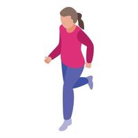 Morning running icon, isometric style vector