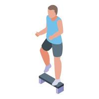 Stand exercise icon, isometric style vector