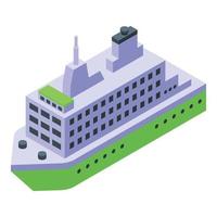 Ferry port icon, isometric style vector