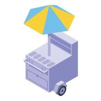 Cart with buns, isometric style vector