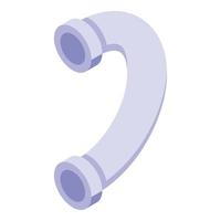 Curved pipe icon, isometric style vector