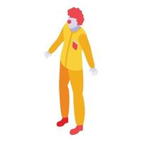 Clown man icon, isometric style vector