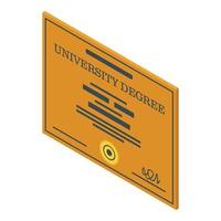 Study degree icon, isometric style vector