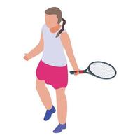 Game tennis player icon, isometric style vector