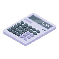 Test calculator icon, isometric style vector