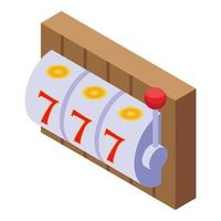 Jackpot lucky seven icon, isometric style vector