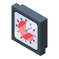 Stopwatch assignment icon, isometric style vector