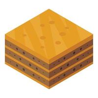 Turkish baklava icon, isometric style vector