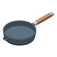 Skillet icon, isometric style vector