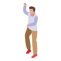 Solving problem person icon, isometric style vector