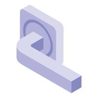 Open door handle icon, isometric style vector