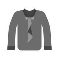 Shirt with Bow Flat Greyscale Icon vector