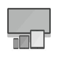 Responsive Flat Greyscale Icon vector