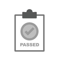 QC Passed Flat Greyscale Icon vector
