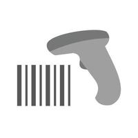 Bar Code Reader Flat Greyscale Icon vector