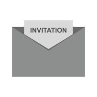 Invitation to Party Flat Greyscale Icon vector