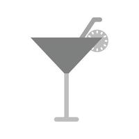 Cocktail Flat Greyscale Icon vector