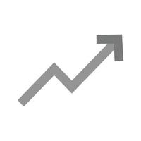 Trending Up Flat Greyscale Icon vector