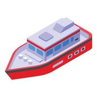 icono de barco de mar, estilo isométrico vector