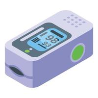 Pulse oximeter icon, isometric style vector