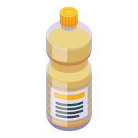 Canola oil fine bottle icon, isometric style vector