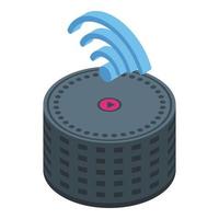 Smart speaker control icon, isometric style vector