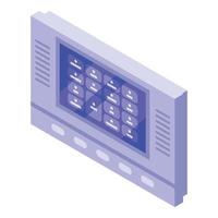 Door lock control panel icon, isometric style vector