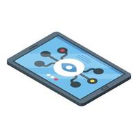 Tablet control icon, isometric style vector