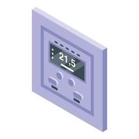 Room temperature control icon, isometric style vector