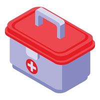 Drug delivery plastic box icon, isometric style vector
