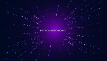 Abstract blockchain digital technology modern blue on blue background beautiful purple copy space background vector