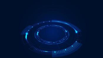 Abstract circle digital technology modern blue color on beautiful blue background copy space background vector