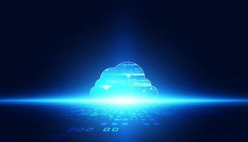 Abstract Cloud Storage of digital data on a server online Concept System Host Intermediary to control other systems over the internet on a digital blue background vector