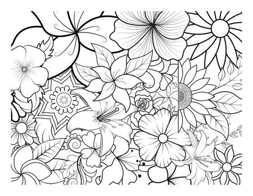 libro para colorear para adultos y niños mayores. página para colorear con  marco de patrón de flores 15649183 Vector en Vecteezy