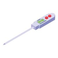 Stick digital thermometer icon, isometric style vector