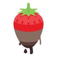 Strawberry chocolate icon, isometric style vector